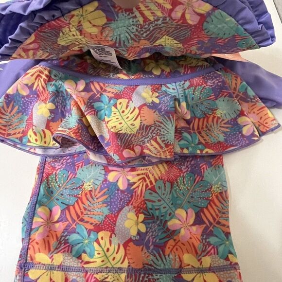 UV Skinz Kids 3 Pc Swimwear Set Hat Rashguard Top and Swim Skirt 12-18 M NWT - Picture 9 of 11